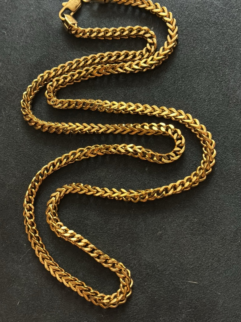 Men’s 18k GP maker Gold Gods Franco style chain 26” long exceptionally gorgeous